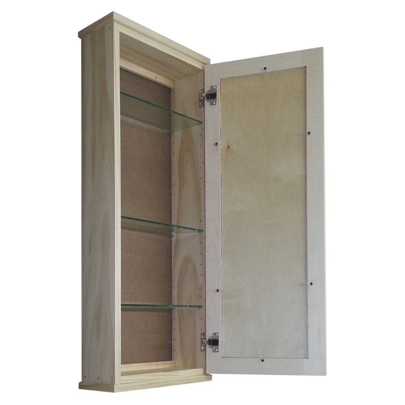 Timber Tree Cabinets 15.5" W x 43.5" H x 8" D Solid Wood Wall Mounted ...